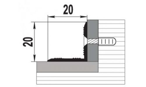 Угловой алюминиевый профиль ПУ-05-1 1350 мм.